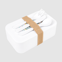 PLA-Lunchbox Draufsicht mit Besteck