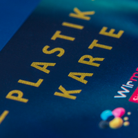 Plastikkarte, farbig bedruckt, details