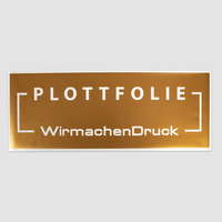 Plottfolie in Gold mit Kontur und Schrift und Zeichen
