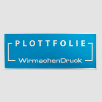 Plottfolie in Lichtblau mit Kontur und Schrift und Zeichen