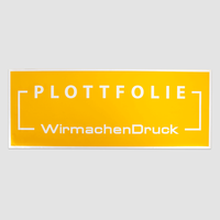 Plottfolie in Sonnengelb mit Kontur und Schrift und Zeichen