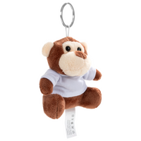 Plüschanhänger Affe mit weißem T-Shirt seitliche Ansicht