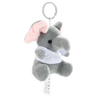 Plüschanhänger Elefant mit T-Shirt unbedruckt seitliche Ansicht