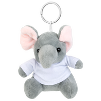 Plüschanhänger Elefant mit weißem T-Shirt unbedruckt von vorne