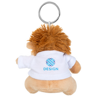 Plüschanhänger Löwe mit weißem T-Shirt bedruckt von hinten