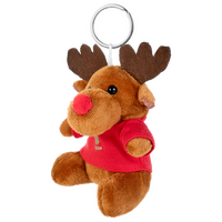 Plüschanhänger mit roter Nase T-Shirt bedruckt seitliche Ansicht