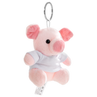 Plüschanhänger Schweinchen unbedruckt seitliche Ansicht