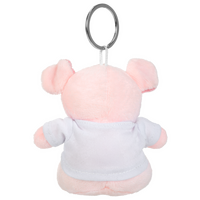 Anhänger Schweinchen mit weißem T-Shirt unbedruckt von hinten
