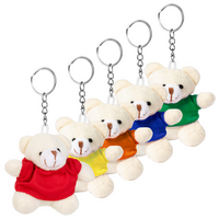 weißer Teddy mit verschieden farbigen T-Shirts unbedruckt