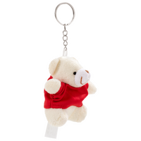 Plüschanhänger mit rotem T-Shirt seitliche Ansicht