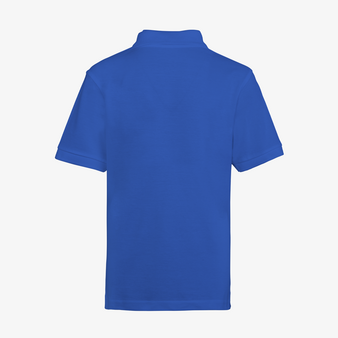 Poloshirt, bestickt, Blau, Rueckseite