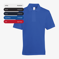 Poloshirt, bestickt, Blau, Vorderseite