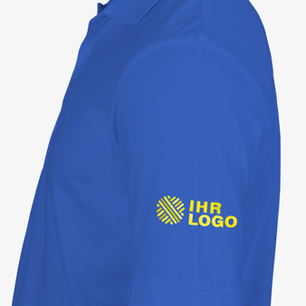 Poloshirt, bestickt, Blau, Seitenansicht