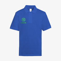 Poloshirt, bestickt, Blau, Vorderseite