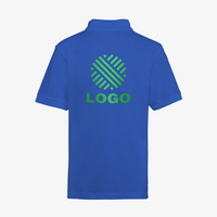 Poloshirt, bestickt, Blau, Rueckseite