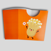 Pommesschale mit Automatikboden (13,3 x 7,5 x 13,5 cm), Vorderseite, flach