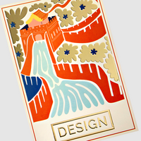 Postkarte, DIN A7 quer (10,5 x 7,4 cm), Heißfolienveredelung