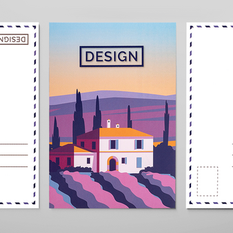 Postkarte, DIN lang (9,8 x 21,0 cm), beide Seiten