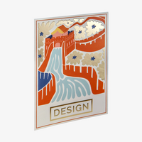 Postkarte, Stanzform oval 14,5 x 9,5 cm, Heißfolie Gold