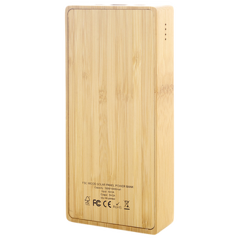 Powerbank Solar Bambus