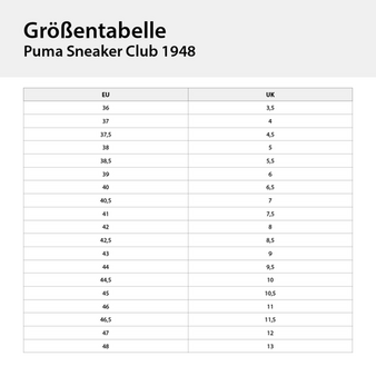 PUMA - Sneaker Club 1948 Gr&ouml;&szlig;entabelle