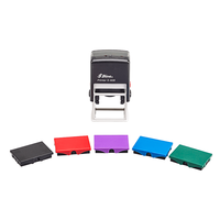 Stempel schwarz, farbige kissen