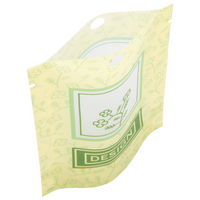 Recycelbarer Folien-Standbodenbeutel 8 x 13 x 5 cm mit neutralem Boden, von oben (Abb. mit Rundloch)