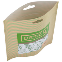 Recycelbares-Papier-Standbodenbeutel 26 x 31 x 10 cm mit neutralem Boden, von oben (Abb. mit Druckverschluss und Euroloch)