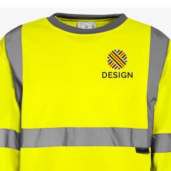 Reflektierendes Warnschutz-Sweatshirt, Druck Brust links