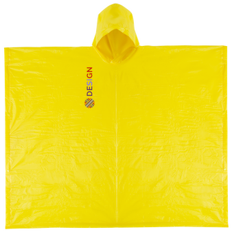 Regenponcho aus PEVA im Trageetui, Druck Brust rechts