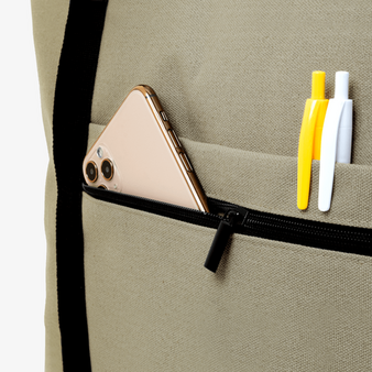 Reise-/Sporttasche aus recyceltem Canvas, Detail Reißverschlusstasche