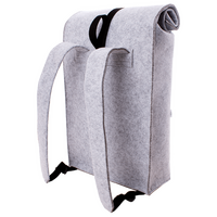Rolltop-Rucksack aus recyceltem Filz mit Fototasche, 19 l, Rückseite