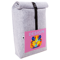 Rolltop-Rucksack aus recyceltem Filz mit Fototasche, 19 l