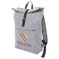 Rolltop-Rucksack aus recyceltem Filz, Farbe grau