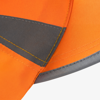 Roly - Signalcap mit einer Druck- oder Stickposition, Detail reflektierende Streifen vorne