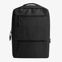 Rucksack mit 2 Vordertaschen inkl. USB-Anschluss schwarz
