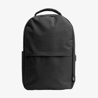 Rucksack mit Bodenfalte inkl. USB-Anschluss, Personalisierung auf Anfra, schwarzge