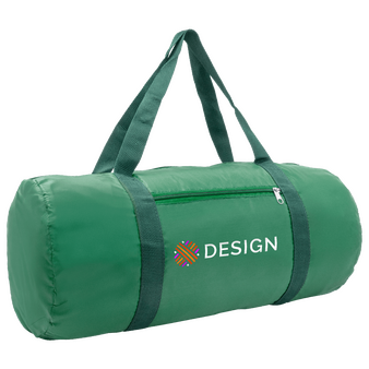 Runde Sporttasche aus RPET, seitliche Ansicht