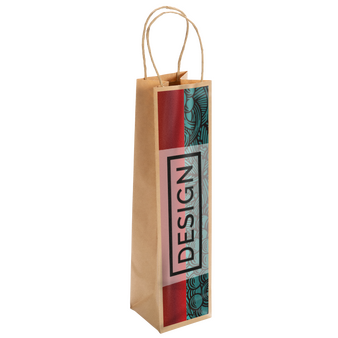 Rundum bedruckte Papiertragetasche mit Papierkordeln, 10 x 40 x 10 cm, 4/0-farbig