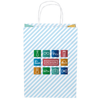 Rundumbedruckte Papiertragetasche in M mit Papierkordeln, 26 x 34 x 14 cm, 4/0-farbig