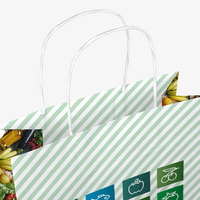 Rundumbedruckte Papiertragetasche in S mit Papierkordeln, 22 x 30 x 10 cm, 4/0-farbig