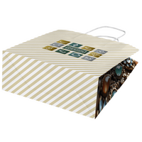 Rundumbedruckte Papiertragetasche in XS mit Papierkordeln, 19 x 22,5 x 8 cm, 4/0-farbig