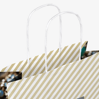 Rundumbedruckte Papiertragetasche in XS mit Papierkordeln, 19 x 22,5 x 8 cm, 4/0-farbig