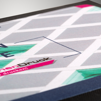 Barmatte, farbig bedruckt, liegend