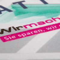 Barmatte, farbig bedruckt, liegend