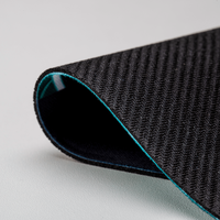 Rutschfestes Textil-Tischset mit Gummirückseite, farbig bedruckt mit Text, rechteckig