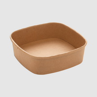 Salatschale eckig 17 x 17 x 5 cm, naturbraun, unbedruckt