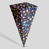 Schultüte, farbig bedruckt, stehend