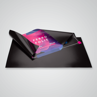 Magnetfolie, schwarz, rechteckig, liegend, geknickt