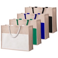 Shopper aus Jute mit farbigem Fach, Farbauswahl
